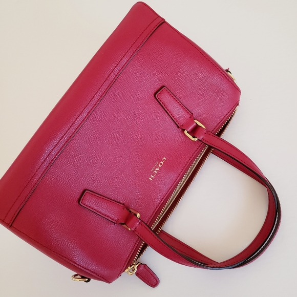 Coach Red/Burgundy Satchel Crossbody Bag - Excellent Condition - Picture 14 of 15